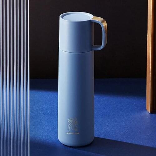 Hot Sale Water Bottle 500ml Stainless Steel Thermos Bottle with Cup Hydroflask Coffee Tumbler Big Vacuum Flask Insulated Tumbler