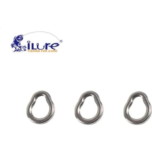 ILure 100pcs/lot Fishing Snap Jigging Seawater Boat Stainless Steel Pear Shape Seamless Ring Fishing Swivel Accessories