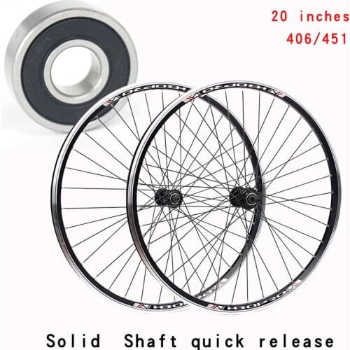 Mountain bike V brake wheel set 20 inch 406 451 2 Palin bearing V brake rotary type flower drum double aluminum alloy rim