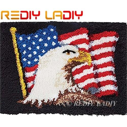 Latch Hook Rug Spirit of Freedom Crocheting Carpet Rug 100% Acrylic Yarn Sofa Cushion Mat DIY Carpet Rug Home Decor Art & Crafts