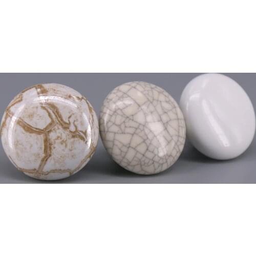 1PCS Round Ceramic Knobs used for Cabinet Doors, Drawers, Chests, Decorative Kids Room White/Crackle/Marble Knob pull Handle