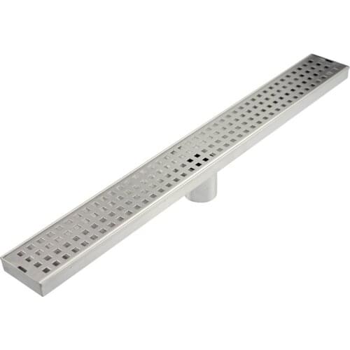 24 Inch 60cm Linear bathroom Shower Drain with 2 Inch 5CM Center Outlet 304 Stainless Steel Brushed Nickel