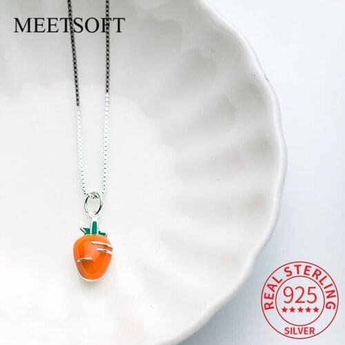 MEETSOFT Cute 925 Sterling Silver carrot Dangle Charms of Special DIY Handmade Making Jewelry Pendant Accessory(without chain)