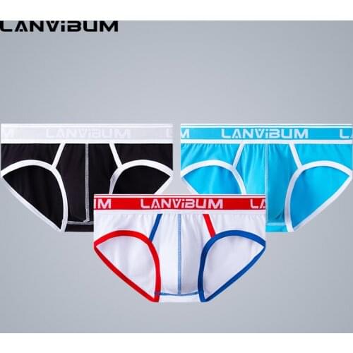 Low Waist Mens Underwear Sexy Mens Briefs Trendy Tight Summer Cotton Sports Breathable Briefs