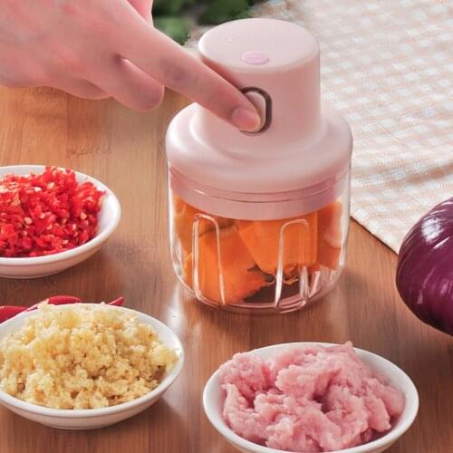 250ml Wireless Electric Meat Grinder Shredder Garlic Ginger Chopper Blender Mini Stainless Kitchen Food Processor Electric Mixer