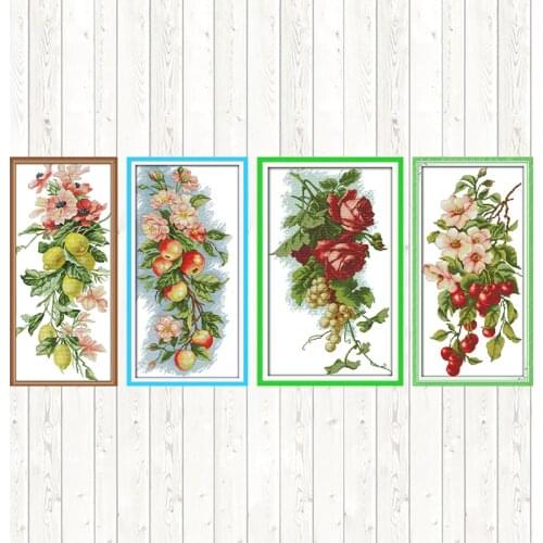 Countless Rich Fruits Cross Stitch Patterns 14ct 11ct Counted Printed on Canvas DIY DMC Embroidery Kit Needlework Set Home Decor