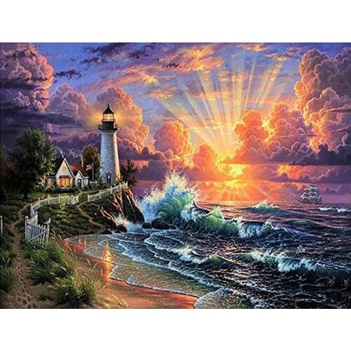 Landscape Waterfall DIY 11CT Cross Stitch Embroidery Kits Needlework Craft Set Cotton Thread Printed Canvas Dropshipping