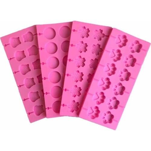 New Cute Flower And Round Lollipop Silicone Mold DIY Fondant Mold Chocolate Fudge Mold Baking Utensils