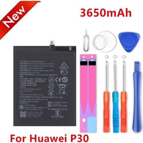 New 3.85V 3650mAh HB436380ECW For Huawei P30 ELE-L09 ELE-L29 ELE-AL00 ELE-TL00 Battery+Tools Kits