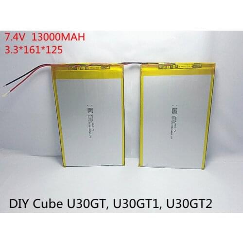 7.4V 13000mAh Tablets Batteries DIY U30GT, U30GT1, U30GT2 dual four-core tablet pc battery 33161125 Size:3.3 * 161 * 125 mm