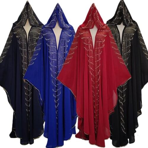 Ramadan Muslim Women Sequins Abaya Batwing Sleeve Farasha Maxi Dress Robes Dubai Kaftan Fashion Islamic Clothing Middle East