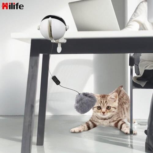 HILIFE Pet Supply Interactive Cat Toy Puzzle Smart Pet Cat Ball Electric Automatic Lifting Plush Ball Teaser Toys