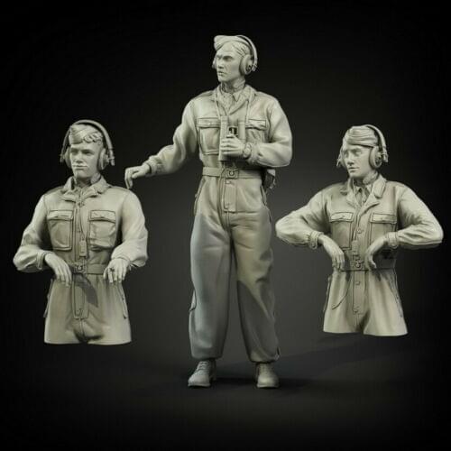 Unassambled 1/35 ancient Tank Crew (3 figures) Resin figure miniature model kits Unpainted
