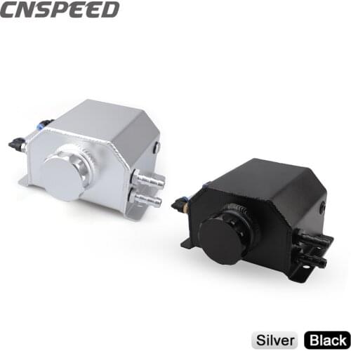 Universal 1L Aluminum Oil Catch Can Reservoir Tank With Drain Plug Breather Oil Tank Fuel Tank