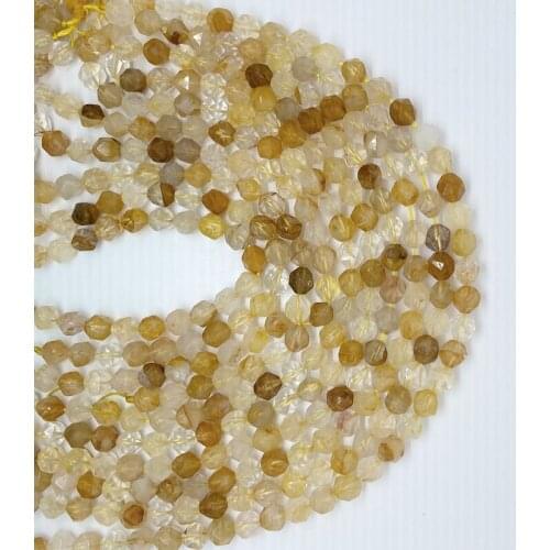 6/8/10mm High Quality Mixed Color Natural Yellow Citrine Gem Sun Stone Bracelet Jewelry Making DIY Loose Bead Cut Shape Gemstone