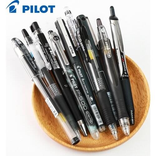 Japan PILOT Black Gel Pen 0.5mm Collection Set P500/V5/G1/juice Student Office Signature Pen Test Special Press Pull Cap