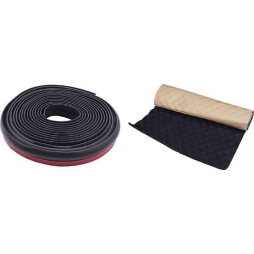 1 Pcs 4 Meter Z Type Adhesive Car Rubber Seal Sound Insulation Car Door(4M) & 1 Pcs 100X50Cm Car Sound Deadener Mat