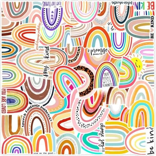 10/50PCS Colorful Rainbow Bridge Small Fresh Graffiti Stickers Luggage Mobile Phone Children Helmet Computer Stickers