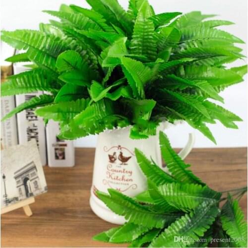 100Pcs/lot Artificial Flower Leaves Plants Pretty Fake Lifelike Plastic Persian Grass Lysimachia Fern floral decorations supplie