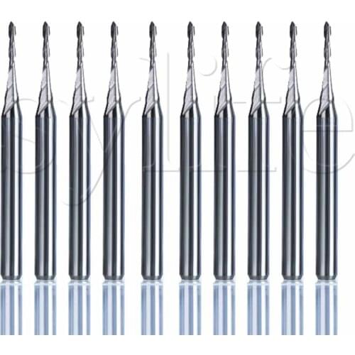 10 x 1/8" Solid Carbide Two Flute Spiral Bit CED 1.5mm CEL12mm