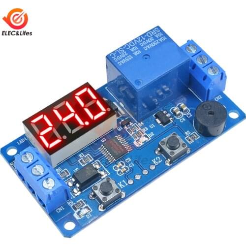 DC 12V LED Digital Time Delay Relay Module Board Timer Timing Cycle Trigger Delay Relay Control Switch PLC Automation Car Buzzer
