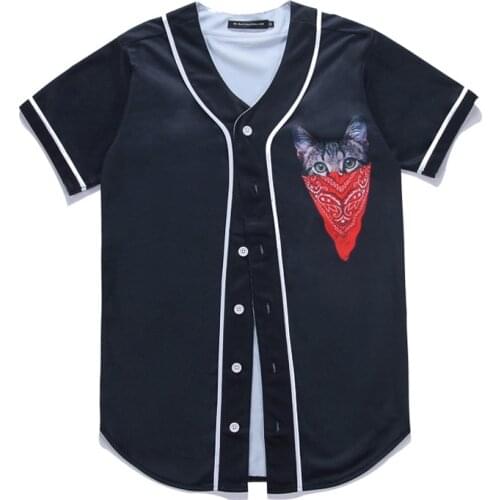 2020 Hot New Casual Men 3D Baseball Jersey T Shirt Cat/Flowers Funny 3D Printed Mens Summer Tops Tees Fashion Brand Clothes