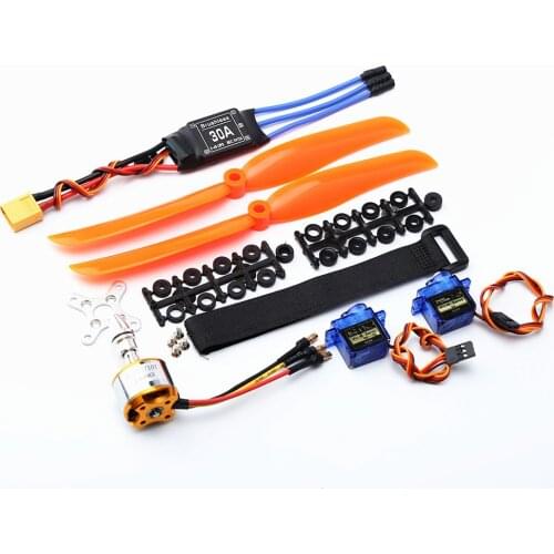 2200KV / 1400KV Brushless Motor 30A BLheli ESC SG90 9G Micro Servo 6035 / 8060 propeller for RC Fixed Plane Helicopter