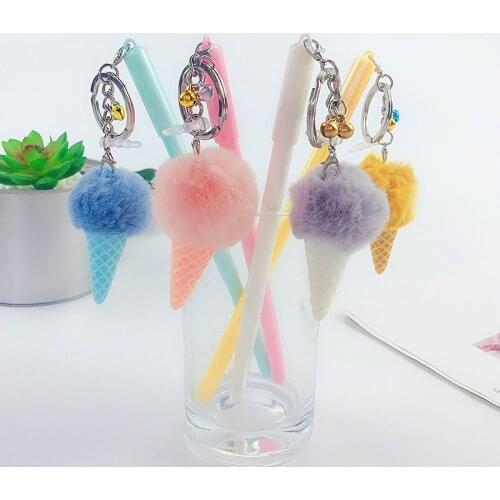 36pcs/set Wholesale Cute Plastic Pen Ice Cream Pendant Gel Pen Cute Girl Pen Novelty Stationery Office Supply Wedding Gift