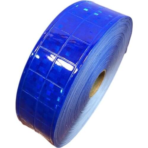 5cm*50M Blue High Visibility Night Reflective Flashing Small Square Warning Fluorescent PVC Tape Safety Vest Strips