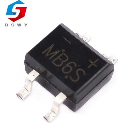 50PCS SMD MB6S 0.5A 600V Single Phases Diode Rectifier Bridge SOP-4