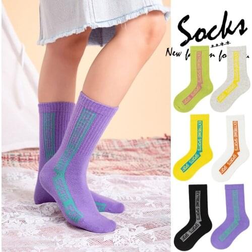 6 Pairs Children Socks Spring Autumn New Cotton Candy Color Baby Boys Girls Sports Socks for 3-12 Year Kids Socks