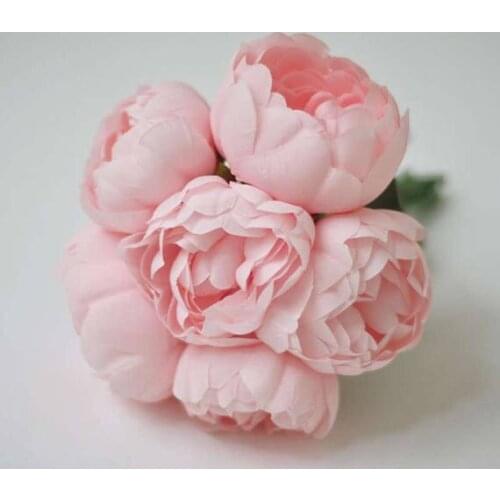 6Pcs Silk Peonies,blush pink peonies,Light Pink bridesmaid peonies bouquets,pink wedding flowers,silk flowers,not real touch