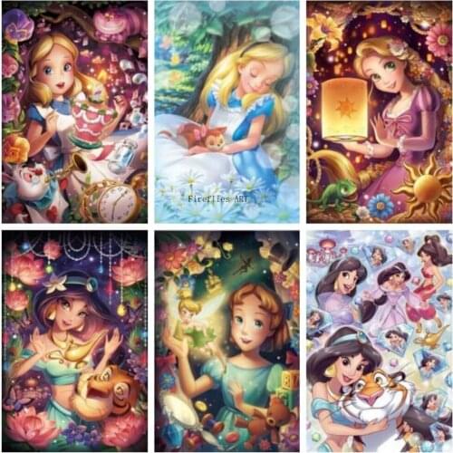 Diamond Painting 5D DIY Full Square/Round Disney Jasmine Princess Diamond Embroidery Mosaic Picture Artist Home Decoration Gift