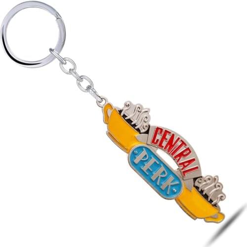 American TV Show Friends Keychain Enamel Metal Central Perk Pendant Key Chain For Best Friend Car Keyring Jewelry Gift llaveros