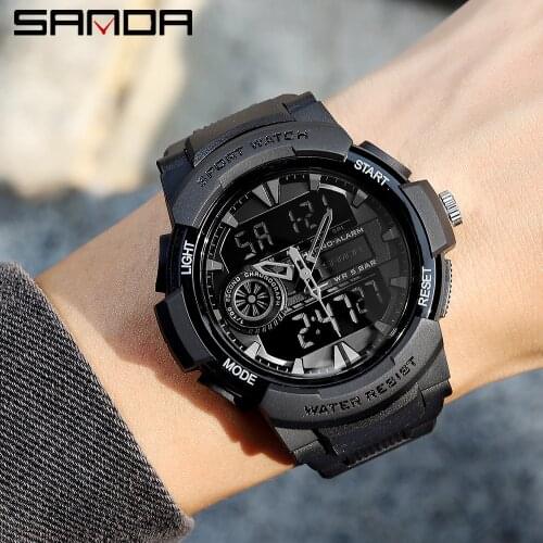 SANDA Sports Mens Watches Top Brand Luxury Military Quartz Watch Men Waterproof S Shock Male Clock relogio masculino 2020