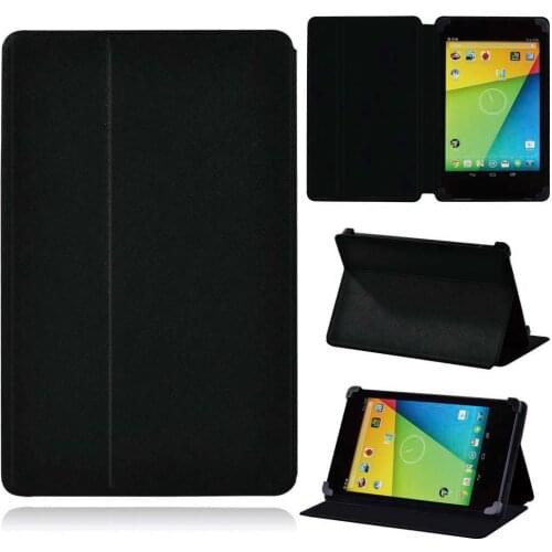 Tablet Case for Google Nexus 7 1st Gen 2012/2nd Gen 2013/9 8.9" Pu Leather Folding Pure Black Tablet Cover Case+Free Stylus