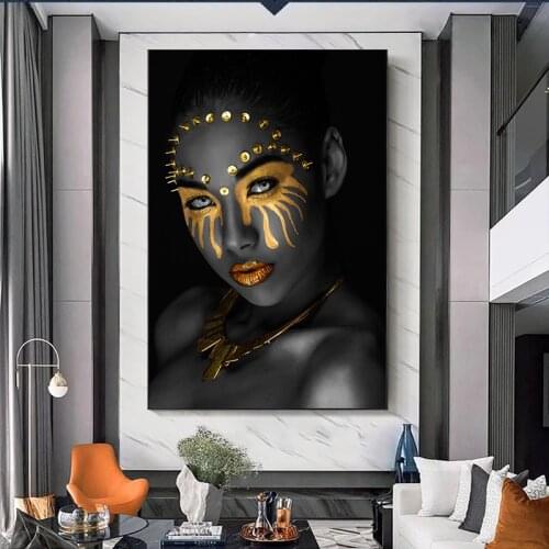 Contemplator Black African Nude Woman Oil Painting On Canvas Posters and Prints Scandinavian Wall Art Picture For Living Room