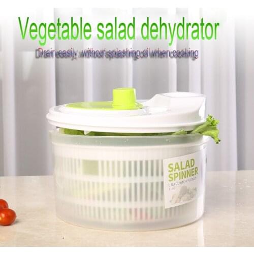 5L Fruit Vegetable Dehydrator Drainer Salad Spinner Dehydration Basket Household Large Capacity Multifunctional Kitchen Tools