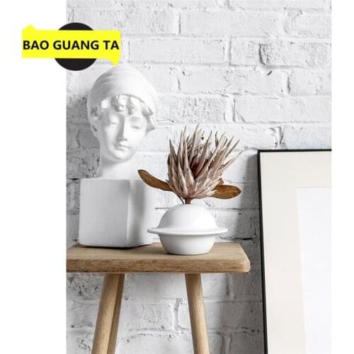 BAO GUANG TA Ceramic Planet Vases for Flowers Pot Flower Basket Vase Decoration Home Nordic Decor Dried Flower Container R5463