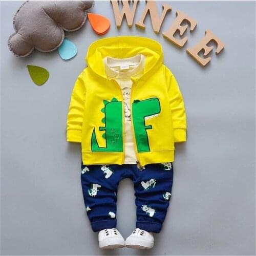 Baby Clothing Sets Spring Autumn Fashion Cotton Shirt+Hoodie Jacket+pants 3 Pcs Kids Boys Girls Tracksuit For Infant Sport Suit