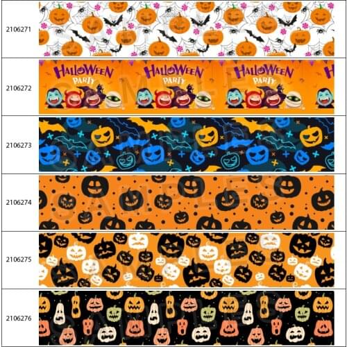 Halloween Pumpkin Cartoon Animal Grosgrain Ribbon Hair Accessories DIY Crafts Handmade Accessories 10yards