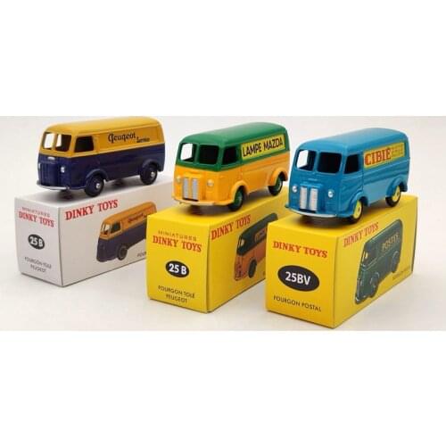 Lot of 3 1/43 Dinky Toys 25B/25BV For Fourgon TOLE P~geot and Postal Diecast Models Auto toys