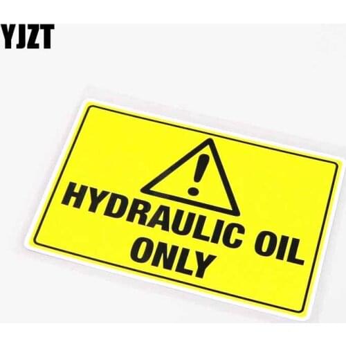 YJZT 14CM*9CM Warning Mark Car-styling HYDRAULIC OIL ONLY Car Sticker Decal PVC 13-0330