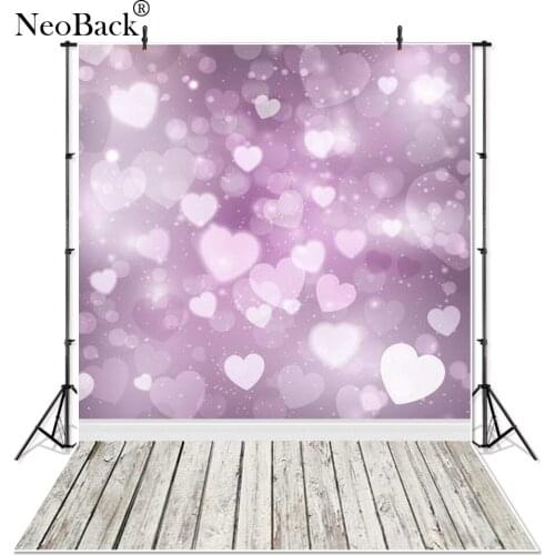 NeoBack Heart Romance Vinyl Valentine Bokeh Heart Design Photo Backgrounds Studio Children shooting Painted Photo Backdrop P1280