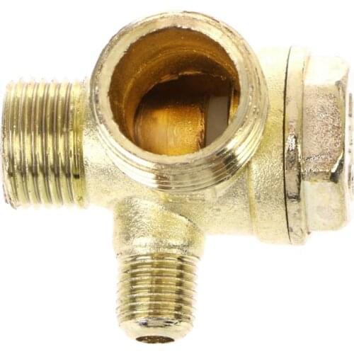 1 Pcs New Air Compressor Check Valve 3-Port Zinc Alloy Brass Male Thread Check Valve Connector Tool For Air Compressor 20*16*10