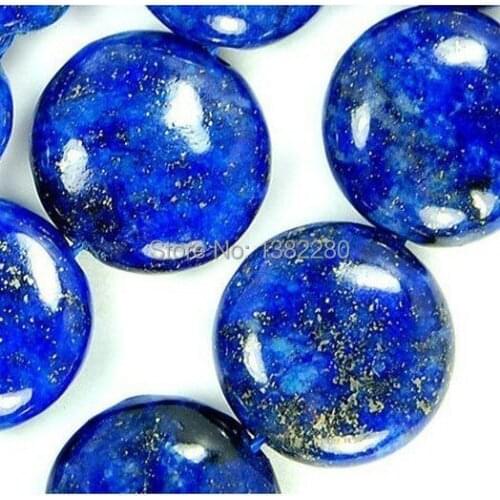 ! Wholesale 10mm Natural Indigo Lapis Lazuli Coin Beads 15" 2 piece/lot fashion jewelry JT6358