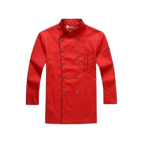 Long sleeved autumn hotel chef uniform chef jacket wear double breasted chef clothing