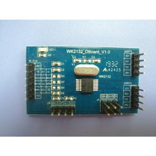 WK2132 Chip Evaluation Board Multiple Main Interfaces UART/SPI/IIC to 2 Serial Ports Development Board