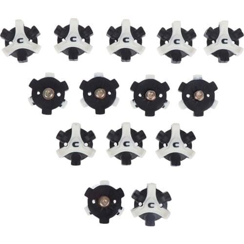 Hot 14Pcs /Lot Golf Training Aids Black+WhiteRubber Golf Spikes Pins 1/4 Turn Fast Twist Shoe Spikes Replacement Accessories