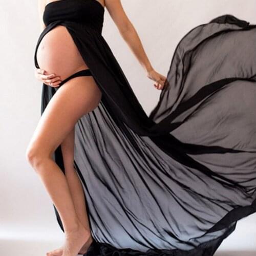 Sexy Maternity Dresses For Photo Shoot Chiffon Pregnancy Dress Photography Prop Maxi Gown Dresses For Pregnant Women Clothes